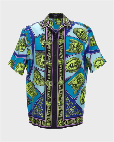 versace short sleeve shirt|versace collection men shirt sale.